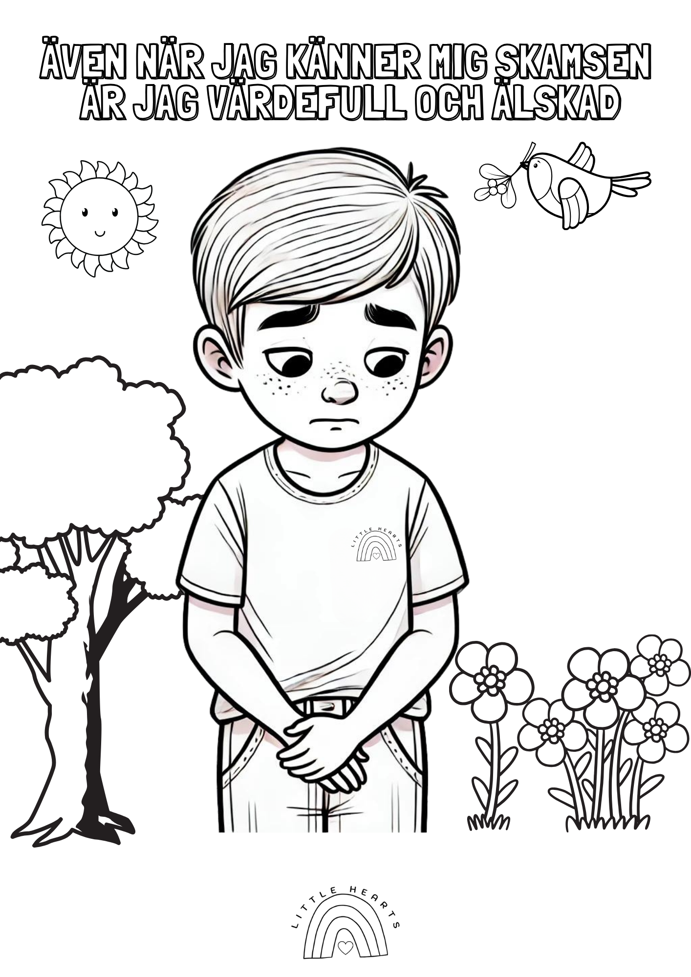 Little Hearts Normkreativa Målarbok – Gratis att skriva ut! 🎨✨