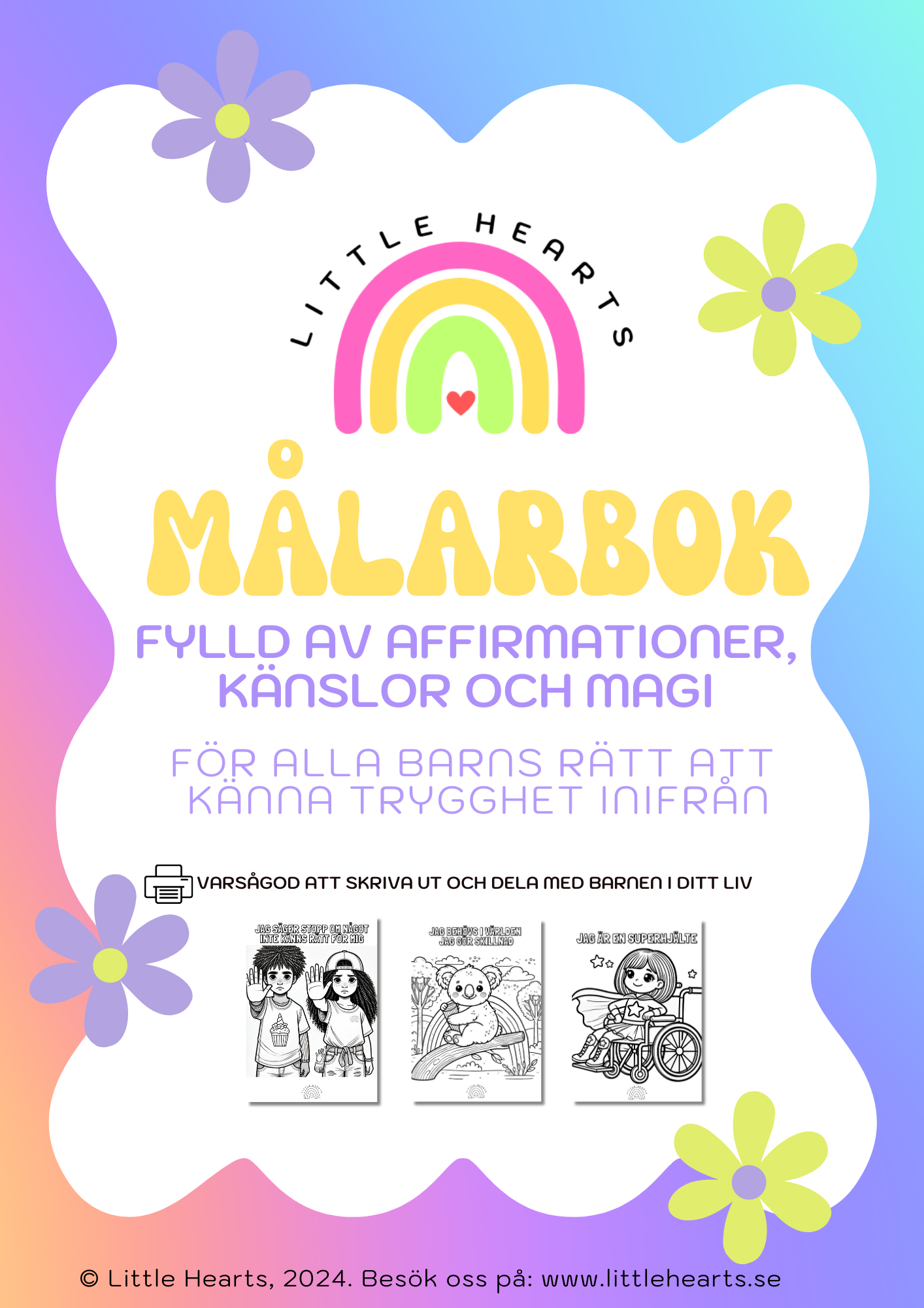 Little Hearts Normkreativa Målarbok – Gratis att skriva ut! 🎨✨