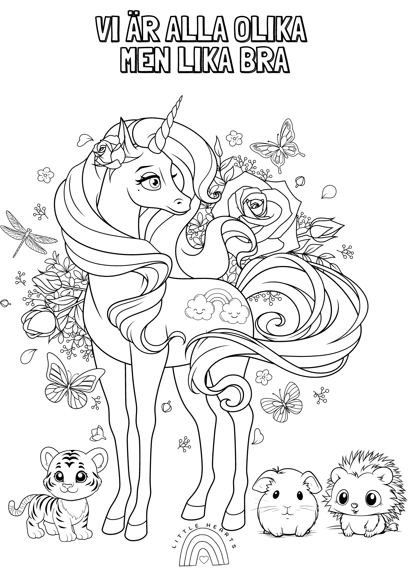 Little Hearts Normkreativa Målarbok – Gratis att skriva ut! 🎨✨