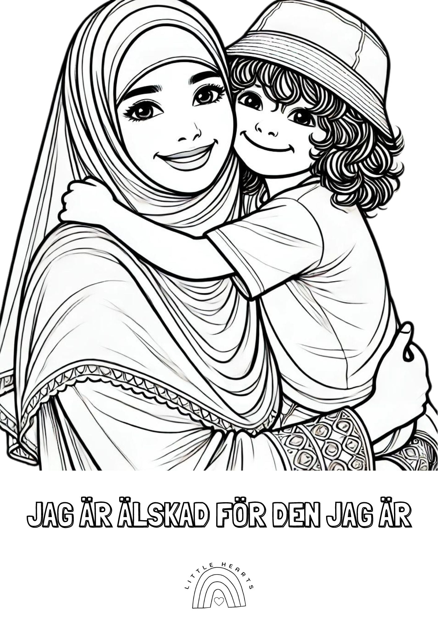 Little Hearts Normkreativa Målarbok – Gratis att skriva ut! 🎨✨