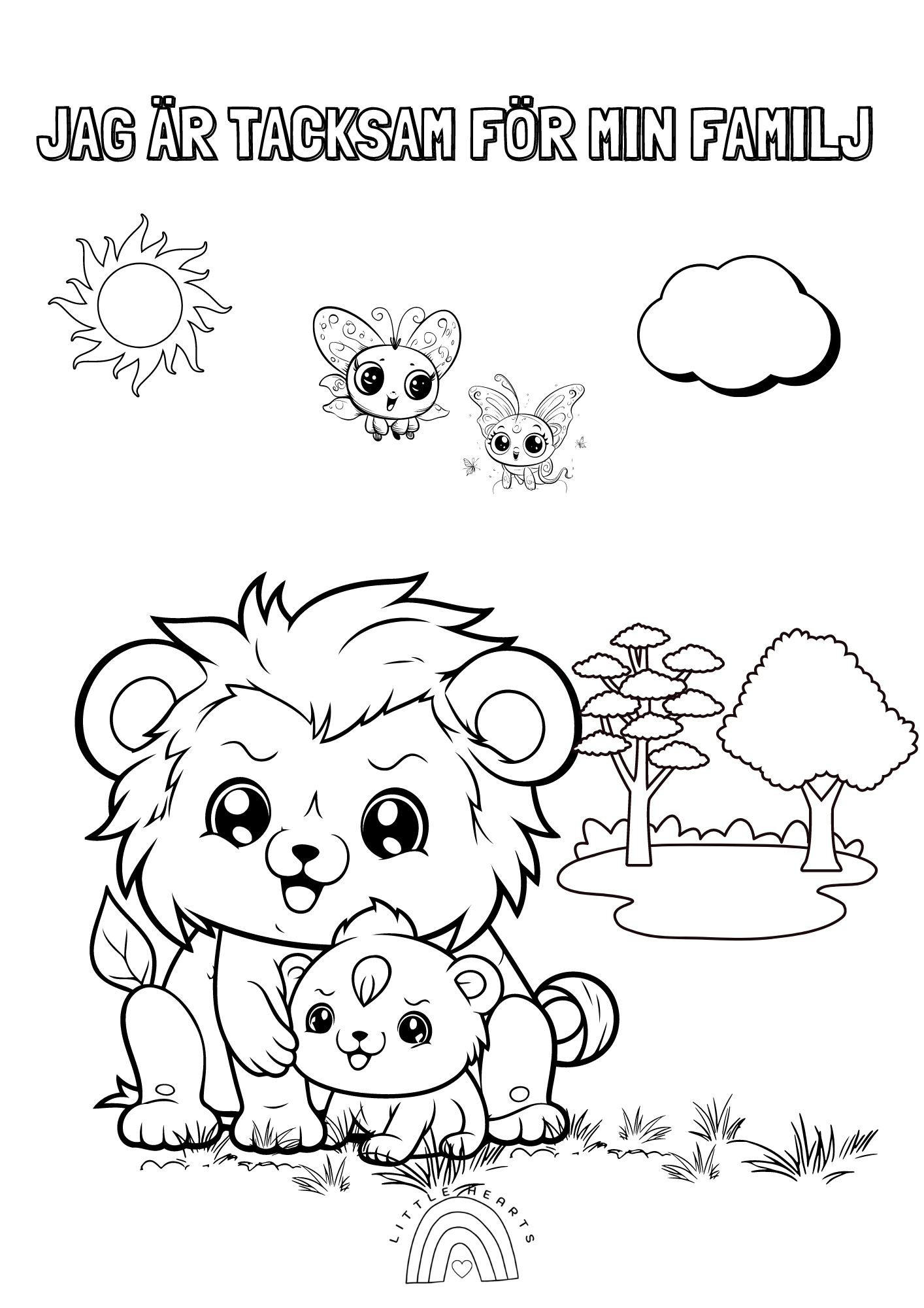 Little Hearts Normkreativa Målarbok – Gratis att skriva ut! 🎨✨