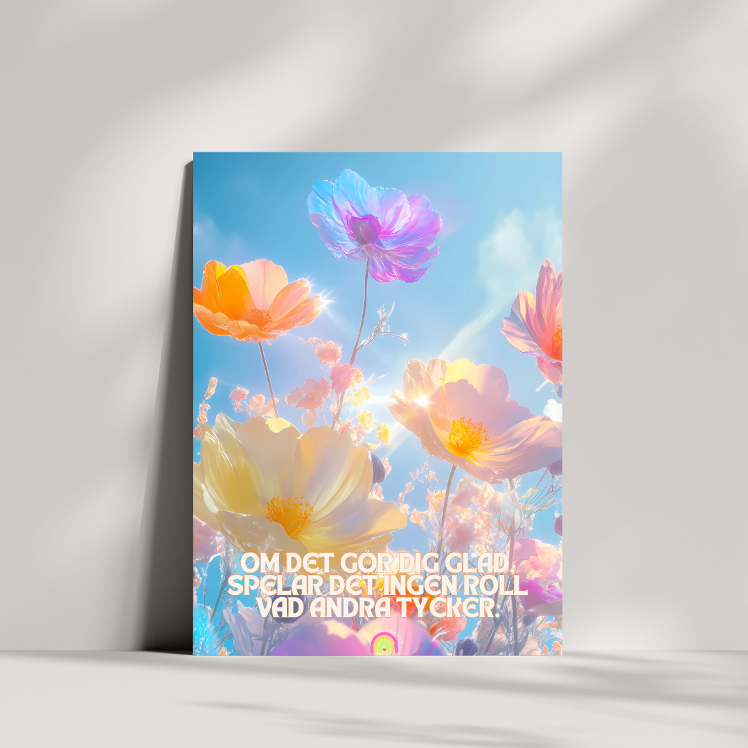 Poster Blommor - Om det gör dig glad
