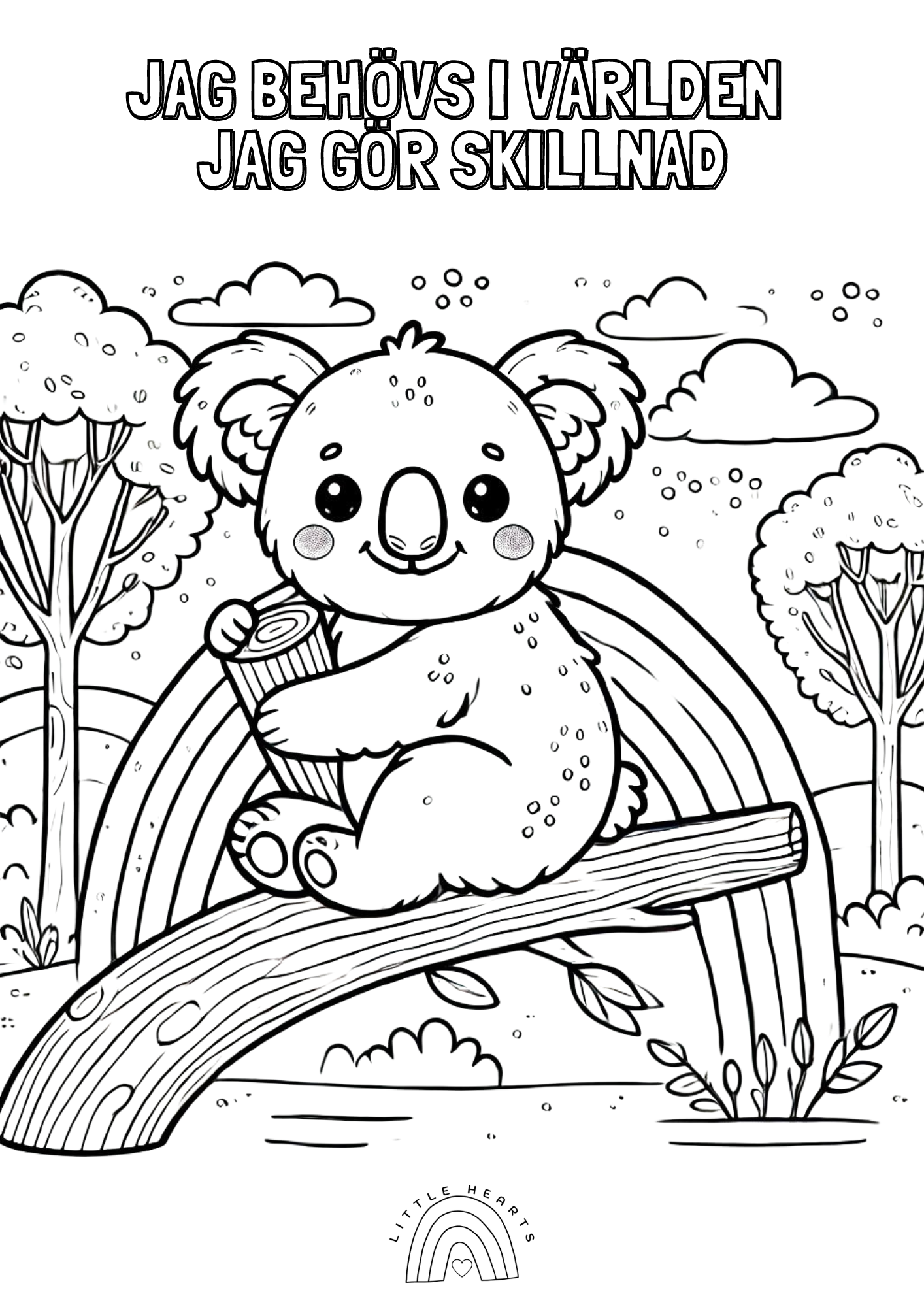 Little Hearts Normkreativa Målarbok – Gratis att skriva ut! 🎨✨