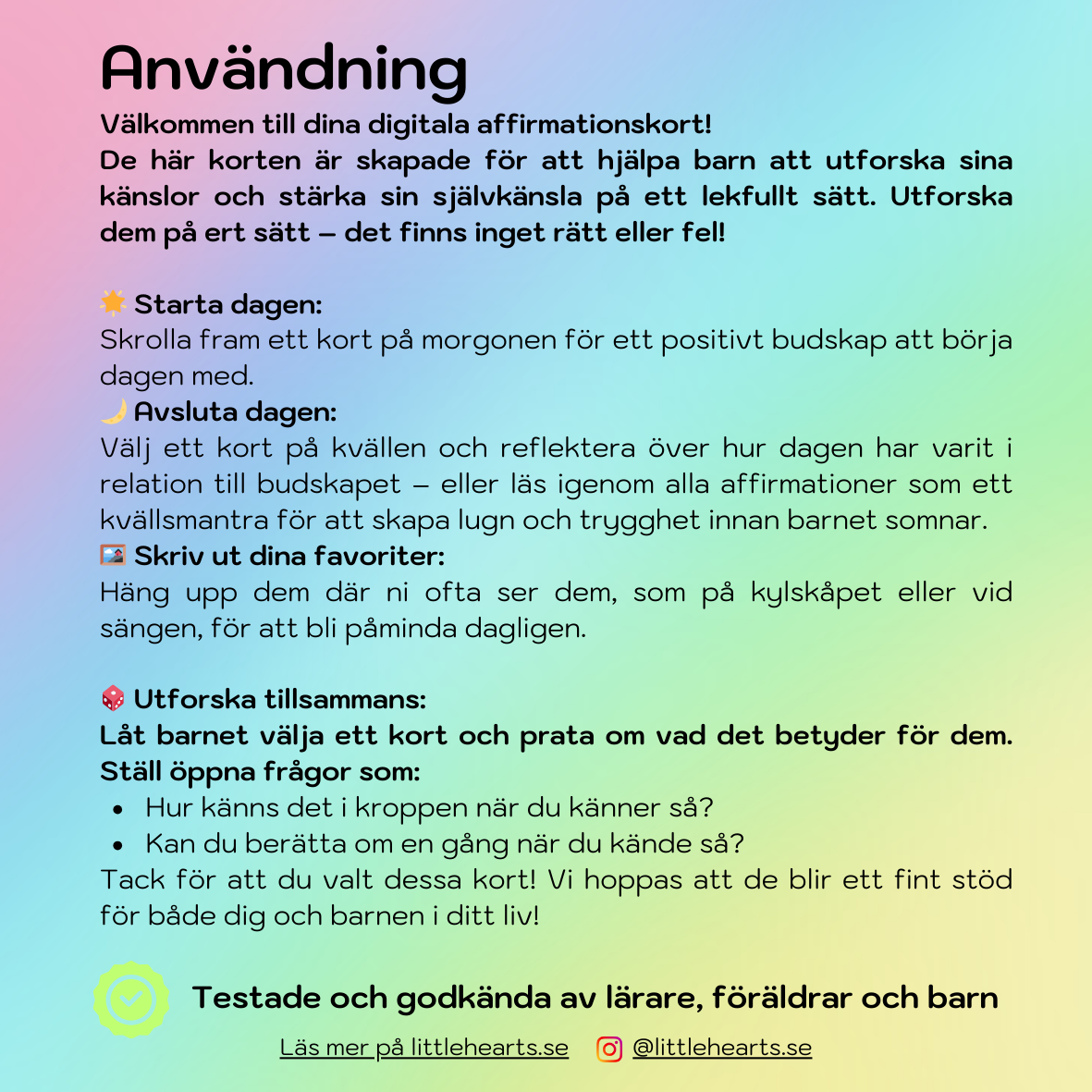 Affirmationskort för barn – Digital PDF