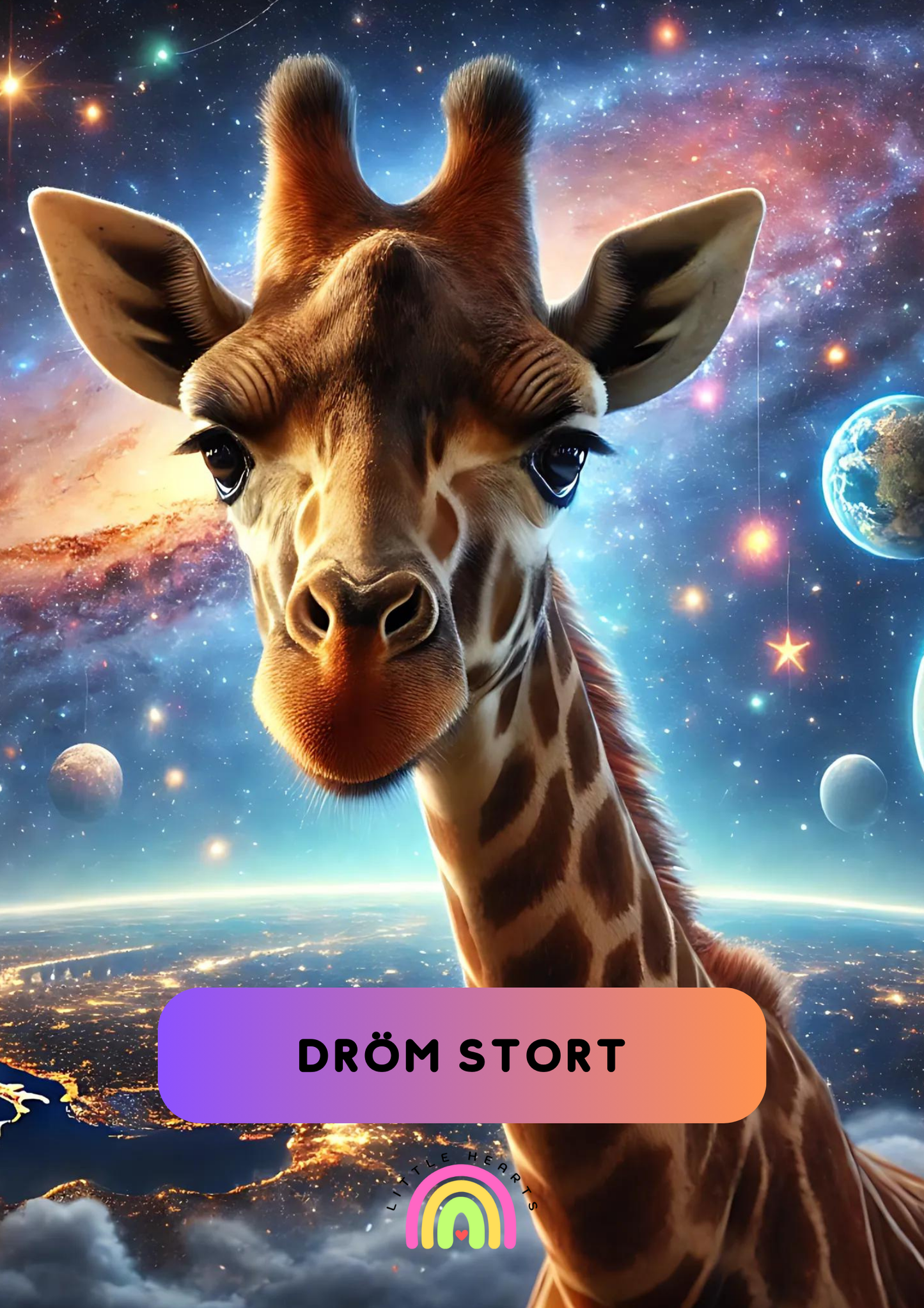 Poster Giraff Drömmer Stort