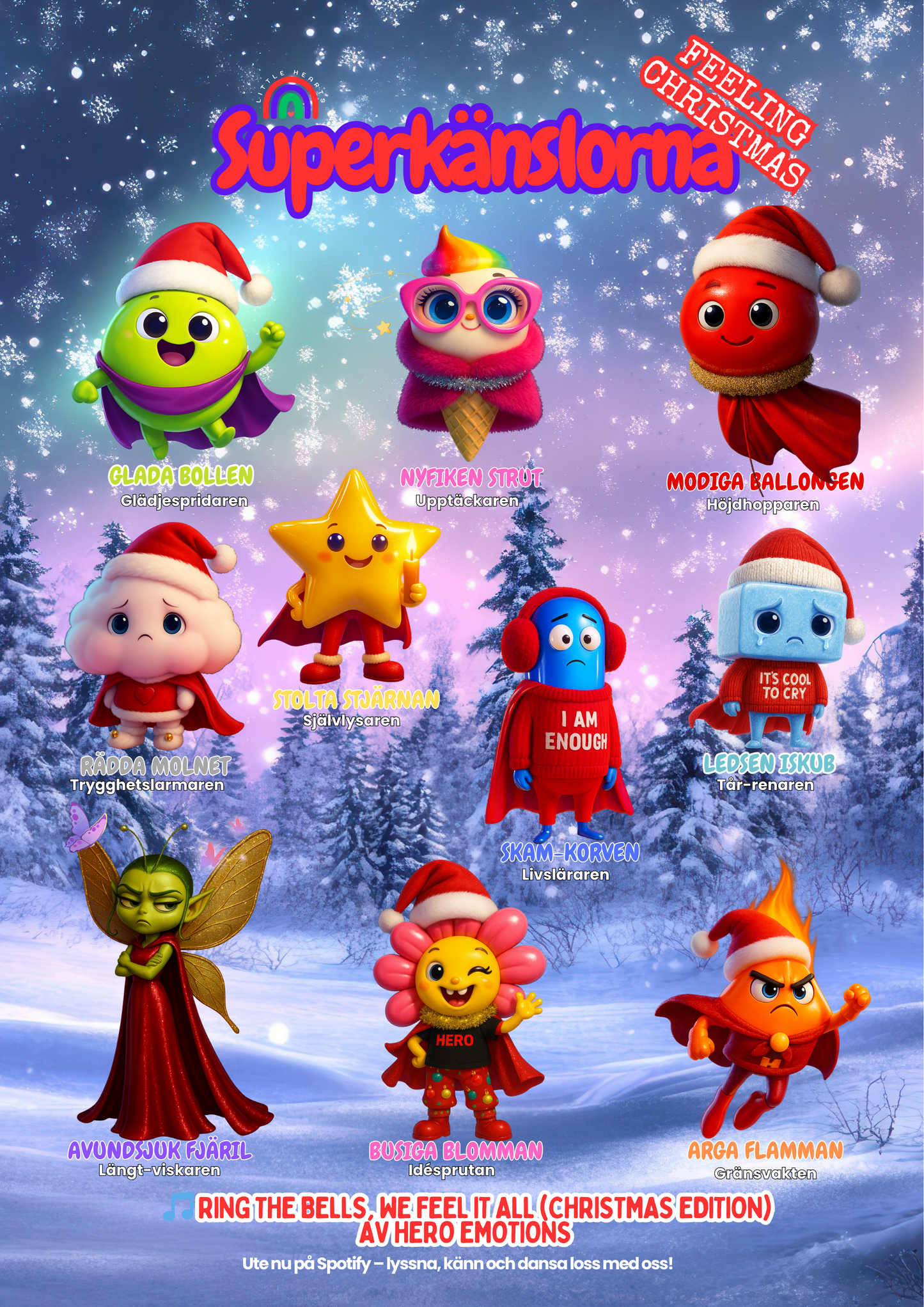🎄 Superkänslorna Julaffisch (Gratis A4 att ladda ner)
