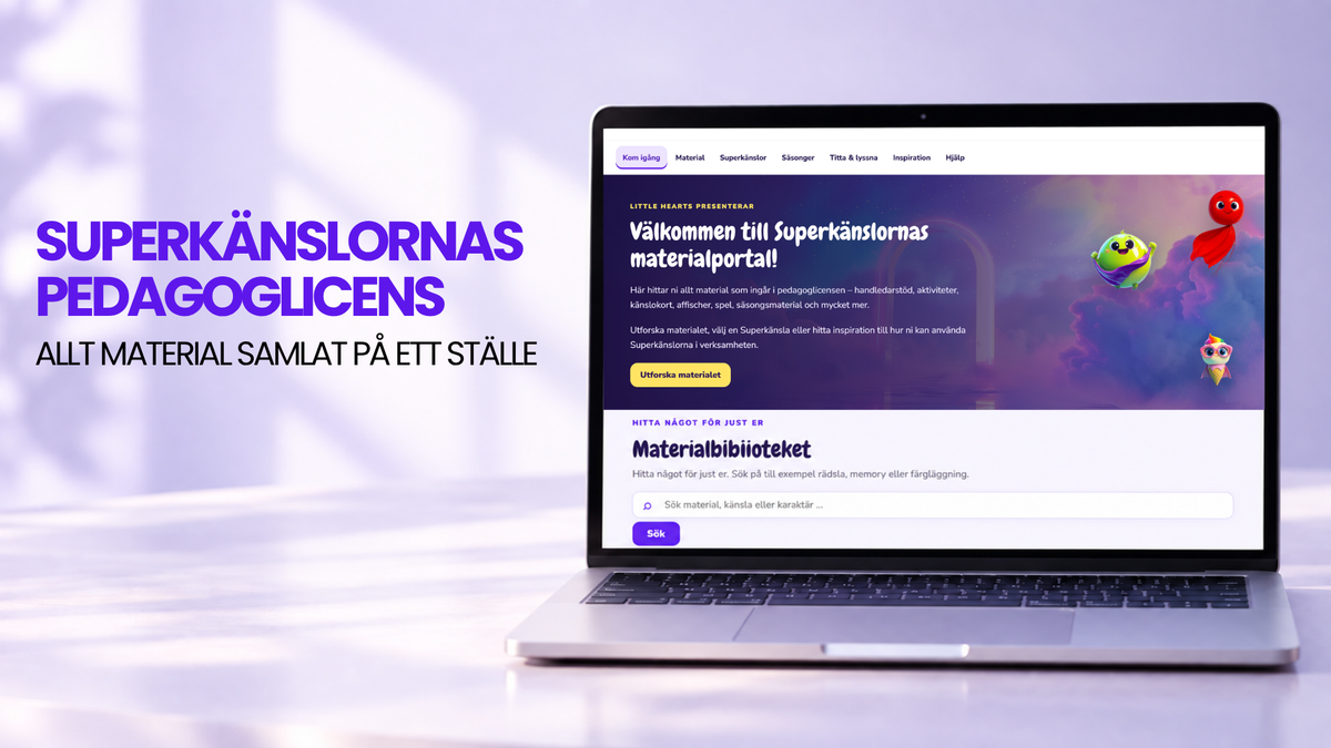 Superkänslornas materialportal med pedagogiskt material och handledarstöd